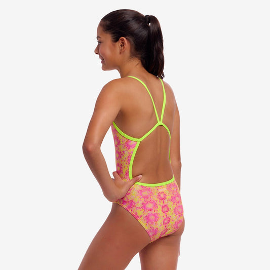Funkita Girls Single Strap One Piece - Poison Pink