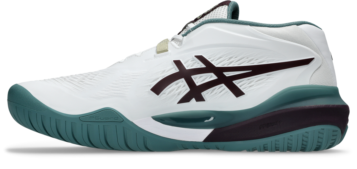 Asics Mens Gel Resolution X (Hardcourt) Wide (2E) Tennis Shoe - White/Dark Aubergine
