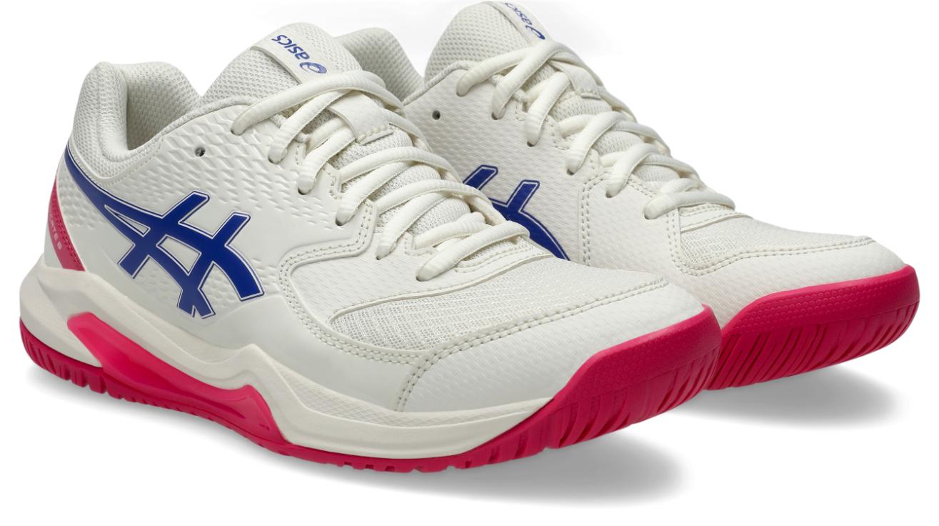 Asics Womens Gel Dedicate 8 (Hardcourt) Tennis Shoe - Cream/Dark Cobalt