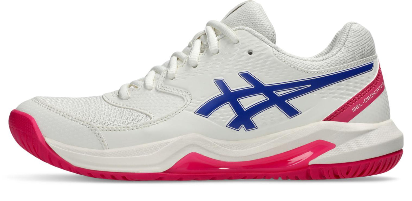 Asics Womens Gel Dedicate 8 (Hardcourt) Tennis Shoe - Cream/Dark Cobalt