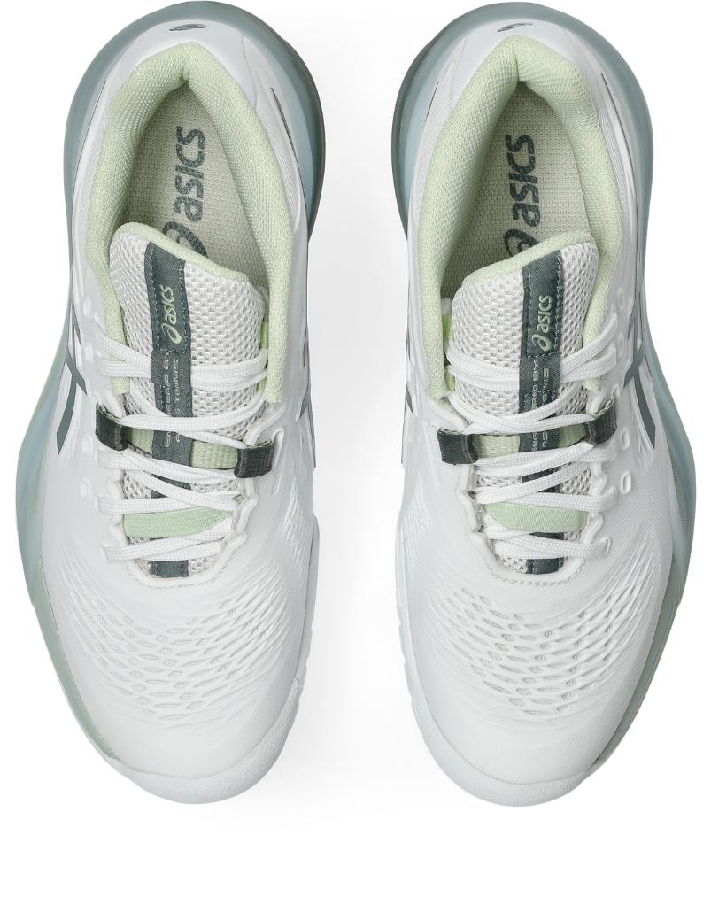 Asics Womens Gel Resolution X (Hardcourt) Wide Tennis Shoe - White/Monument Blue