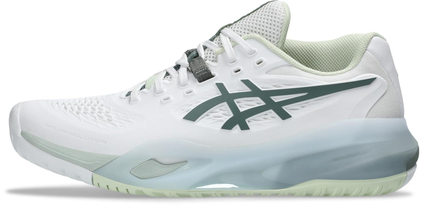 Asics Womens Gel Resolution X (Hardcourt) Wide Tennis Shoe - White/Monument Blue