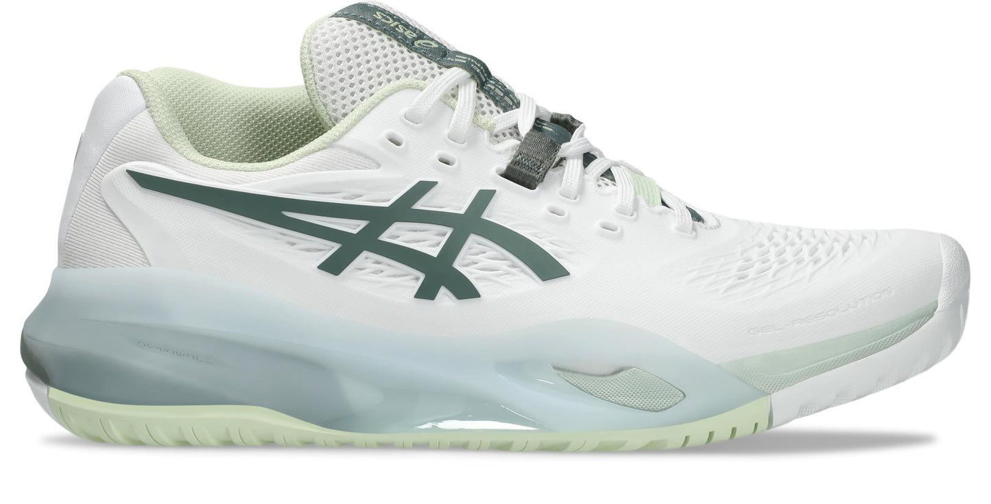 Asics Womens Gel Resolution X (Hardcourt) Wide Tennis Shoe - White/Monument Blue