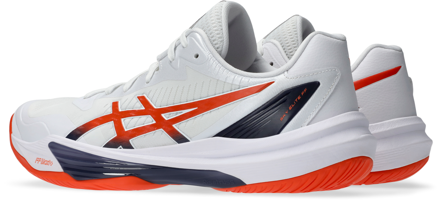 Asics Mens Sky Elite FF Lo 3 Indoor Shoes - White/Nova Orange