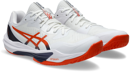 Asics Mens Sky Elite FF Lo 3 Indoor Shoes - White/Nova Orange