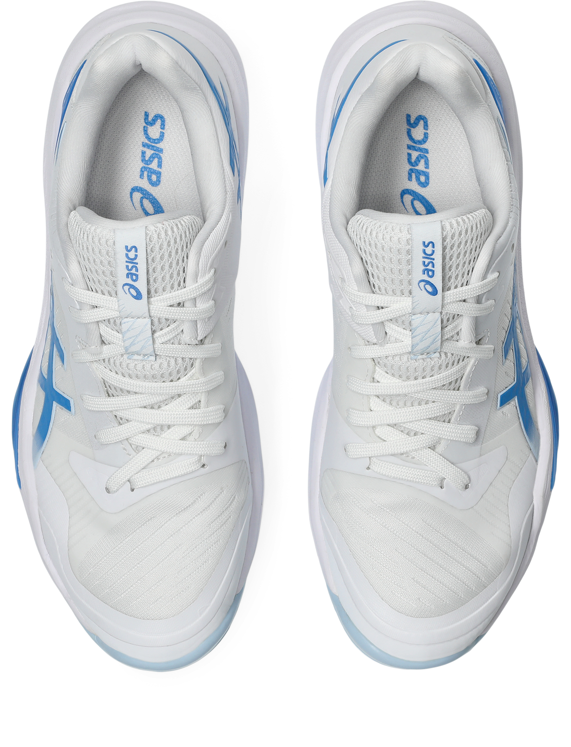 Asics Womens Sky Elite FF Lo 3 Indoor Court Shoes - White/Blue Coast