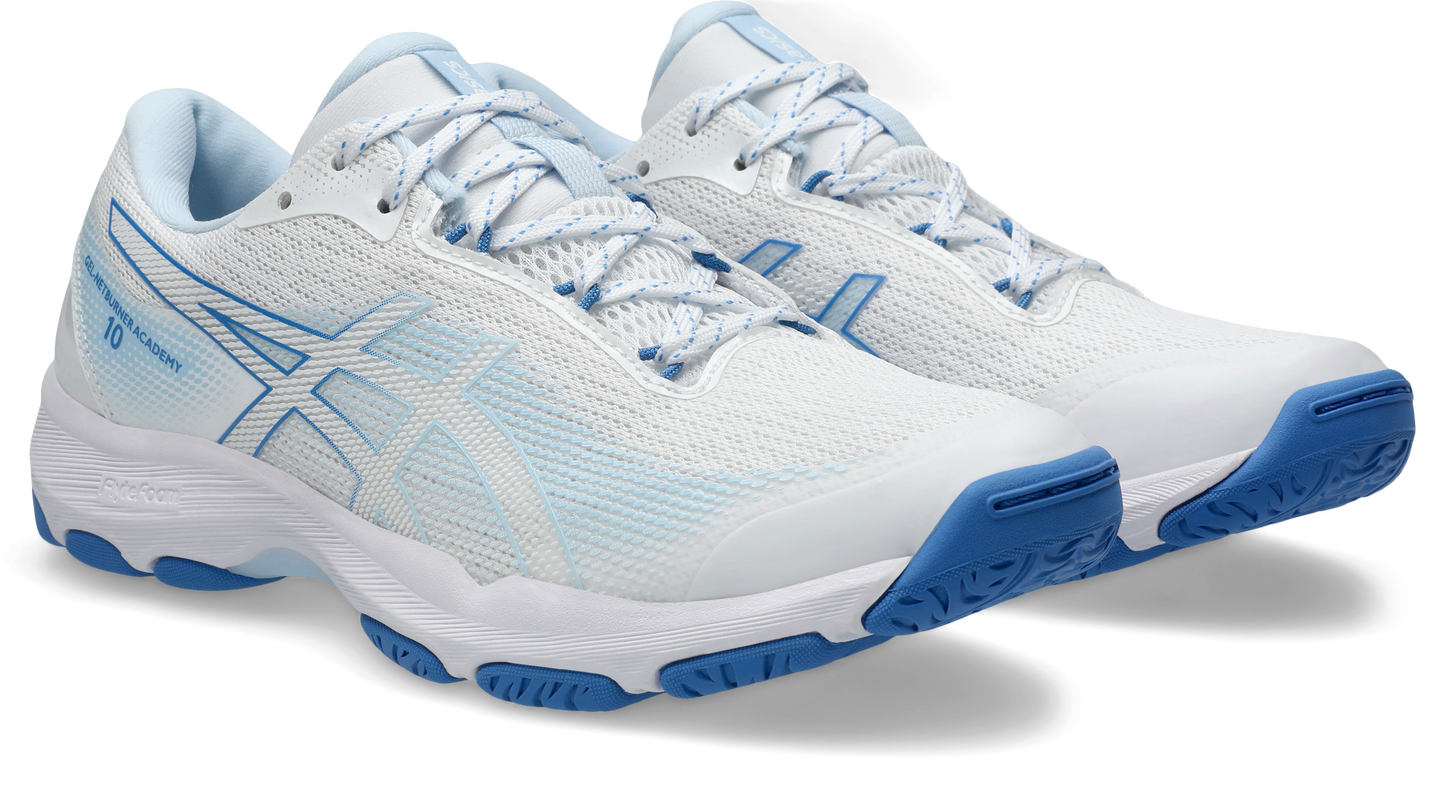 Asics Womens Gel Netburner Academy 10 - White/Light Blue