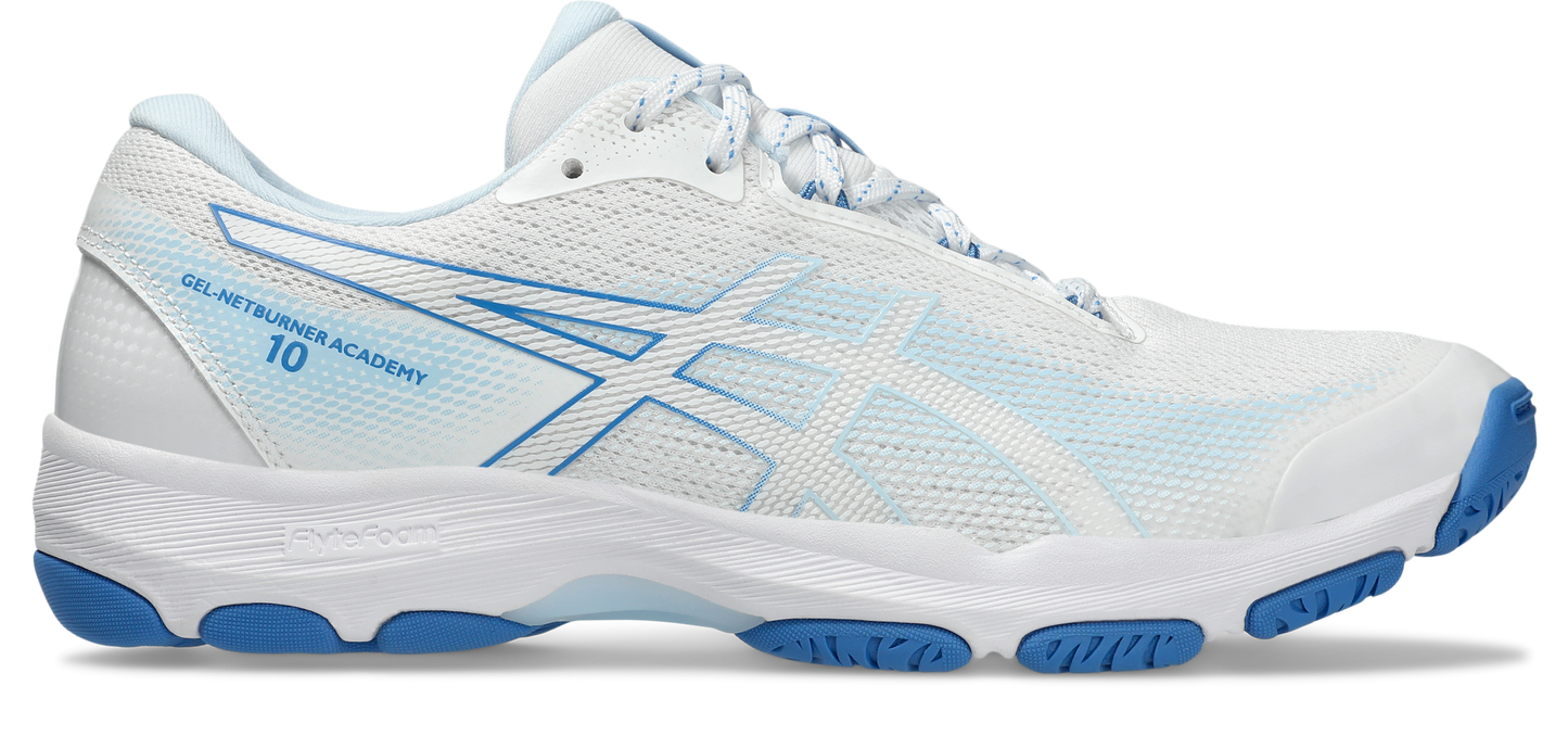 Asics Womens Gel Netburner Academy 10 - White/Light Blue