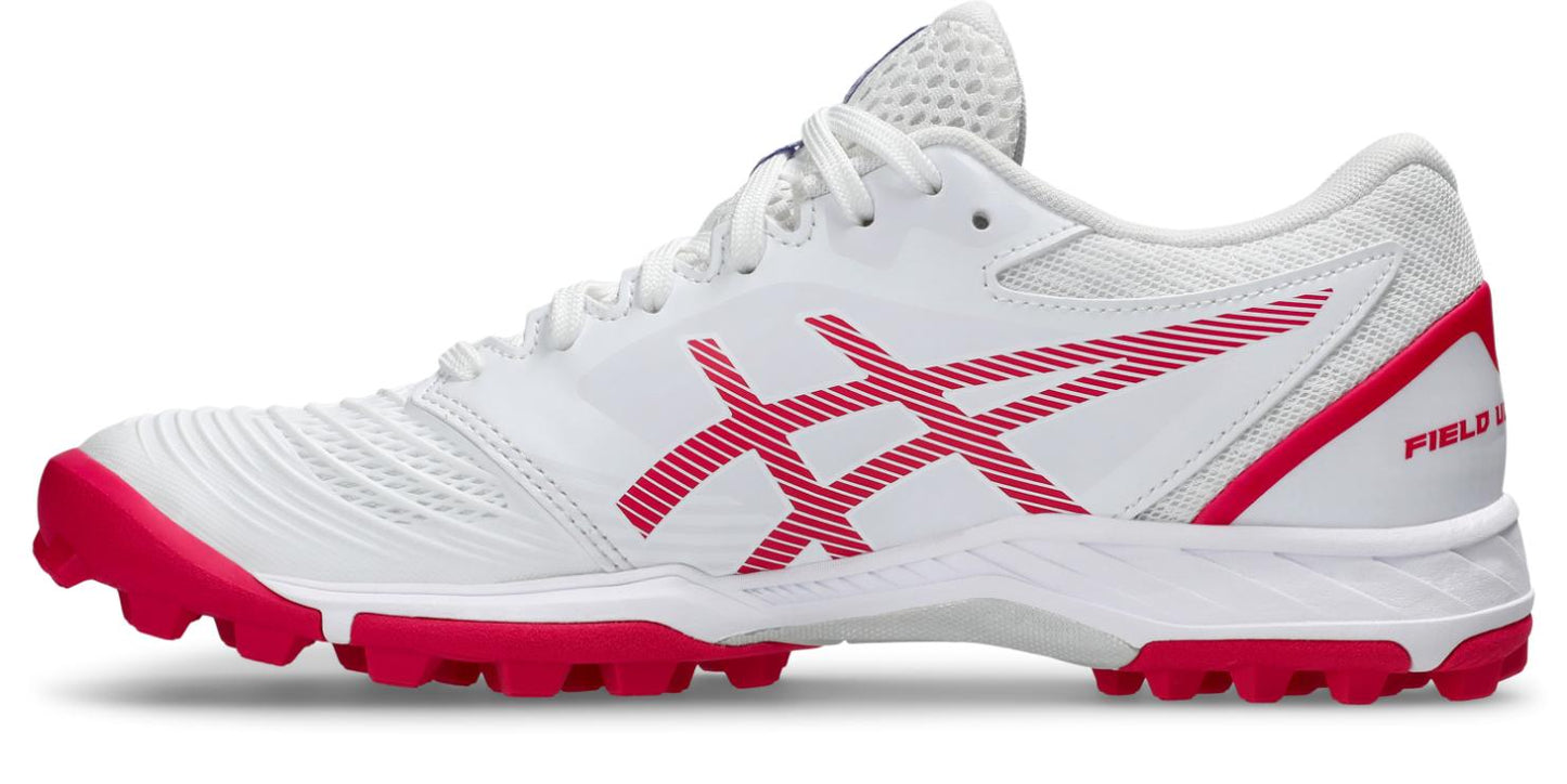 Asics Womens Field Ultimate FF Turf and Hockey Shoe - White/Bright Rose