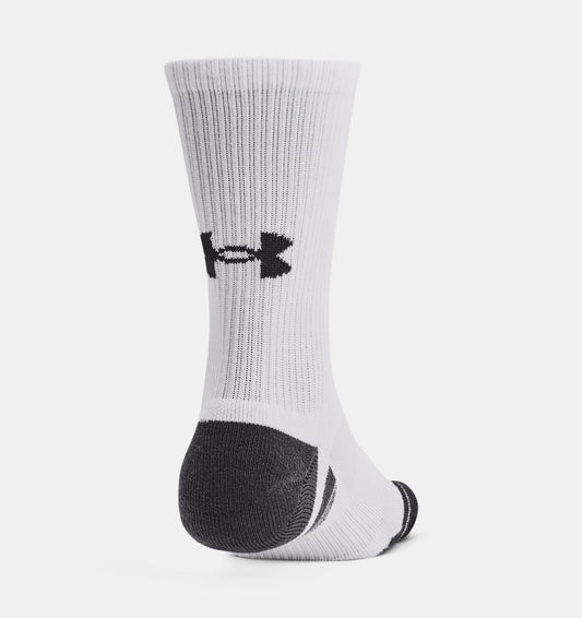 Under Armour Unisex PerformanceTech 3pk Crew - White/White/Jet Grey