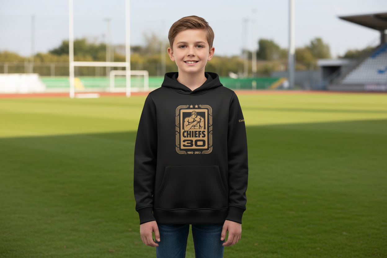 Classic Youth Chiefs Super Rugby Hoody - Black/Gold