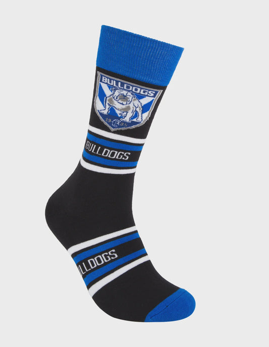 foot-ies socks NRL Canterbury Bankstown Bulldogs Stripe Organic Cotton Socks