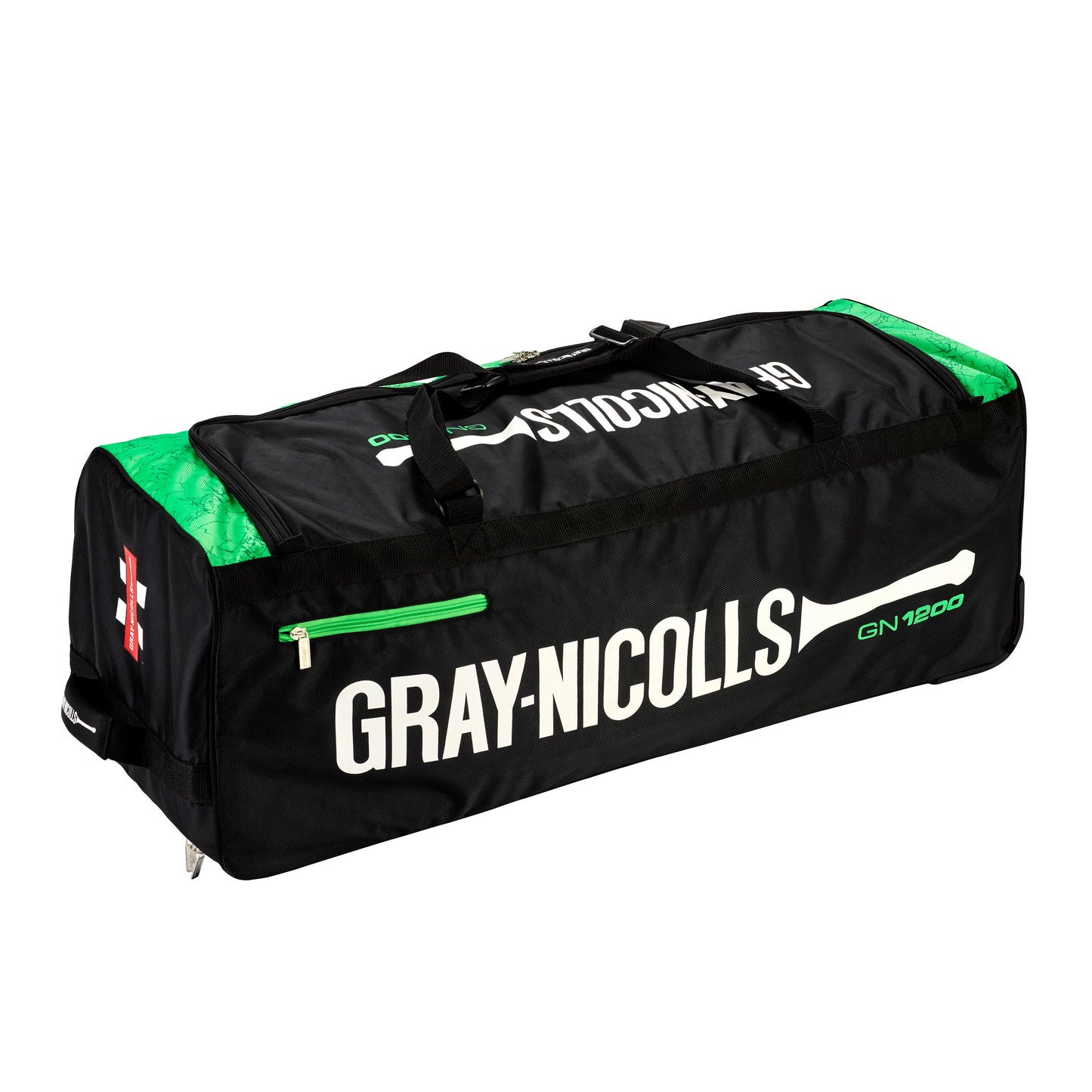 Gray Nicolls GN 1200 Cricket Wheel Bag - Black/Green