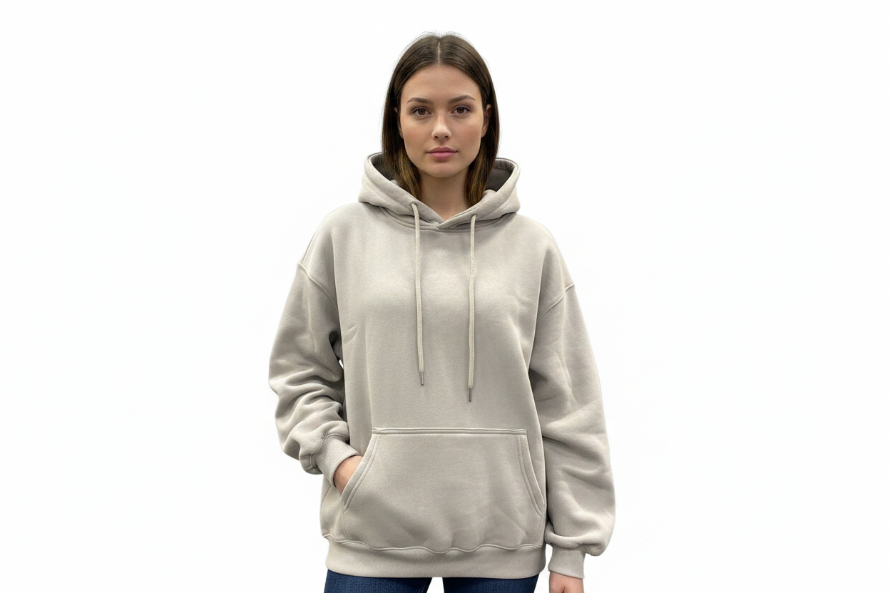 Arby & Opal Unisex Full Length Embossed Hoodie - Fog