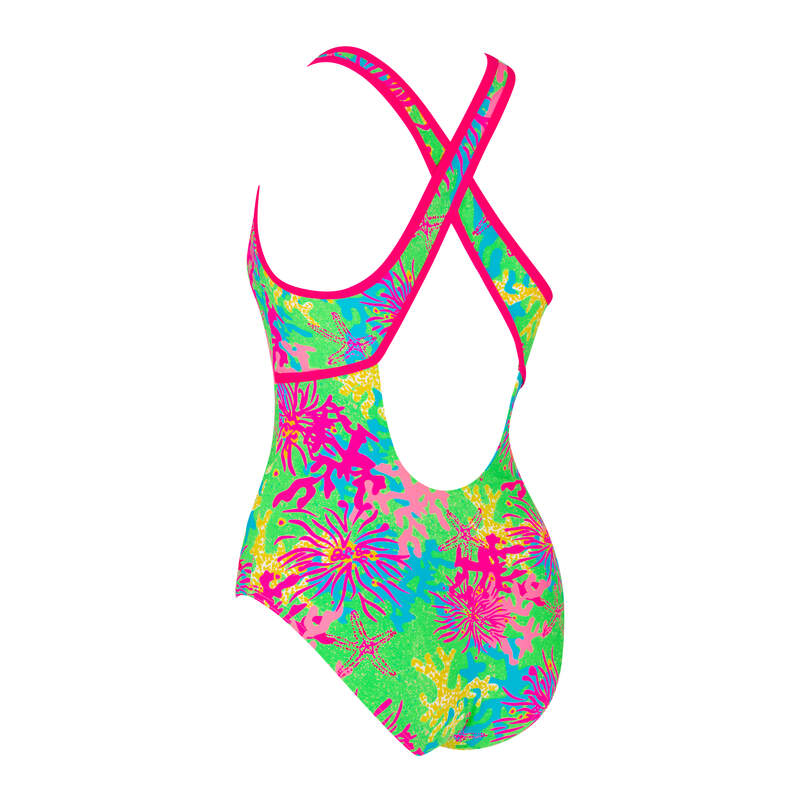 Zoggs Womens Open Water Silver Lined Crossback - Magic Green