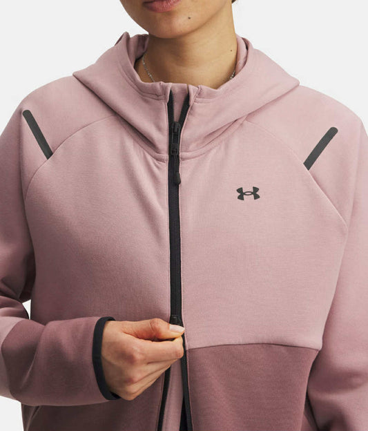 Under Armour Womens Unstoppable Fleece Full Zip - Pink/Maroon Mist