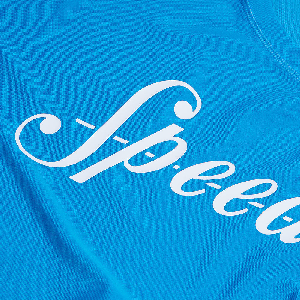 Speedo Mens Printed Ss Swim Tee - Baja Blue/White