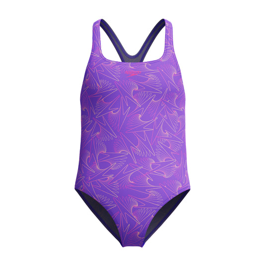 Speedo Girls Hyperboom Allover Medalist One Piece - Indigo Glow