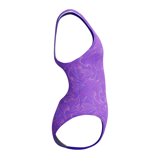 Speedo Girls Hyperboom Allover Medalist One Piece - Indigo Glow