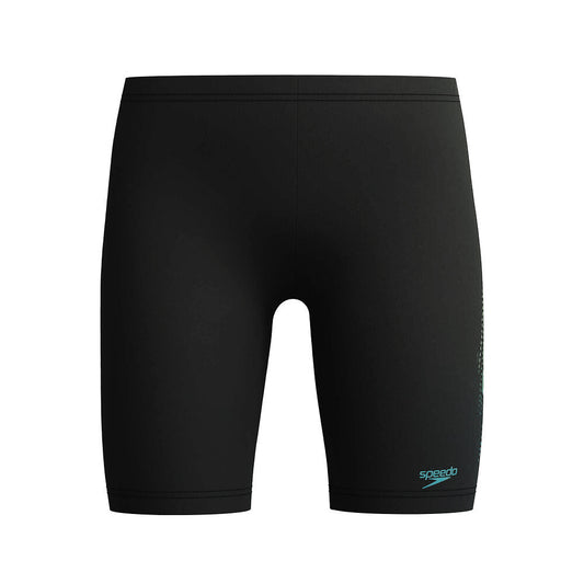 Speedo Junior Boys Sport Logo Jammer - Black/Blue/Mint