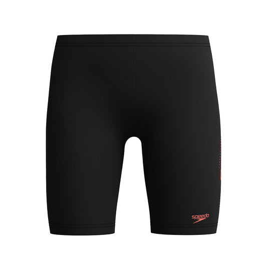 Speedo Junior Boys Sport Logo Jammer - Black/Neon Coral