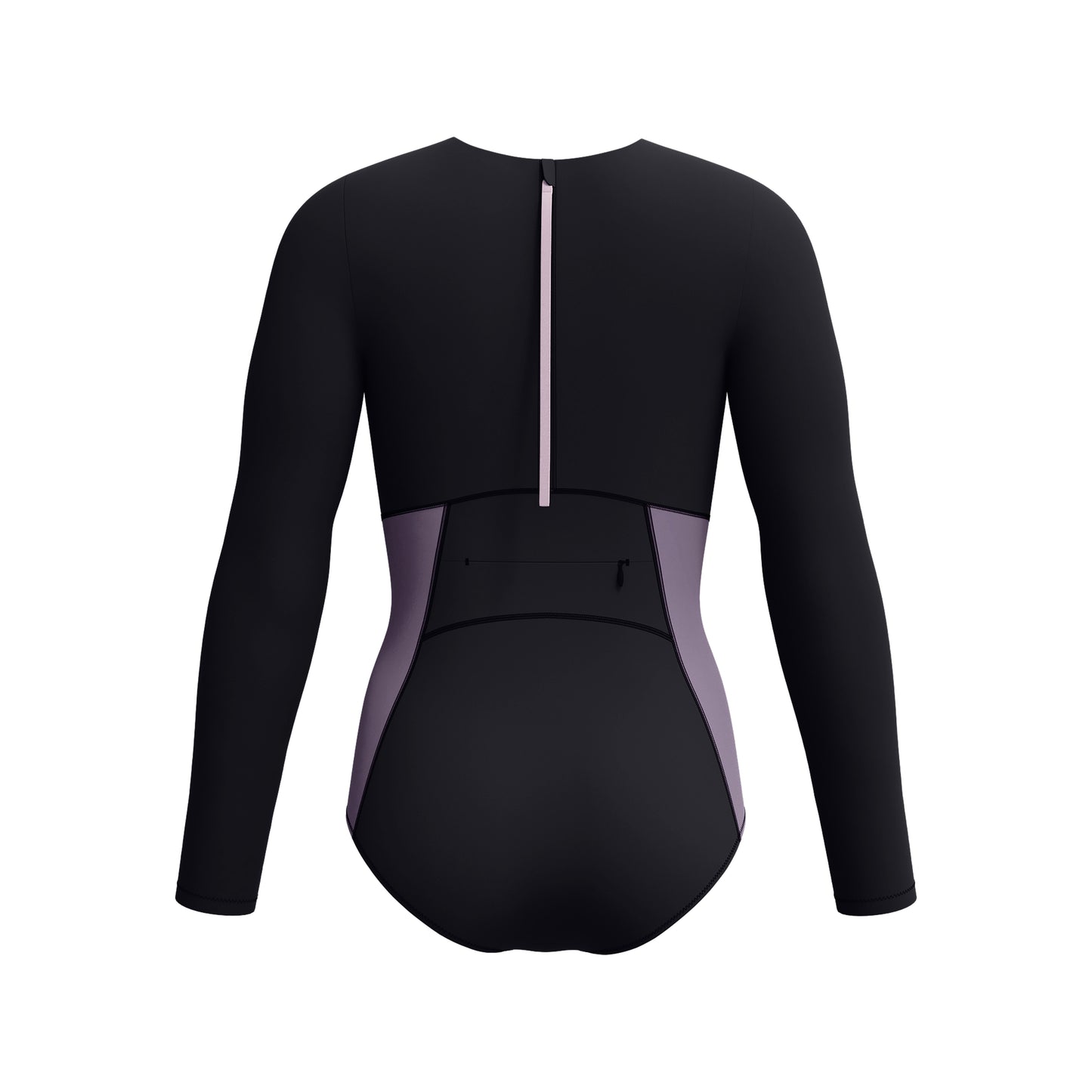 Speedo Womens Colourblock Long Sleeve Zip Back One Piece - Black