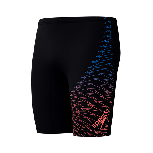 Speedo Mens Medley Logo Jammer - Black/Neon Coral