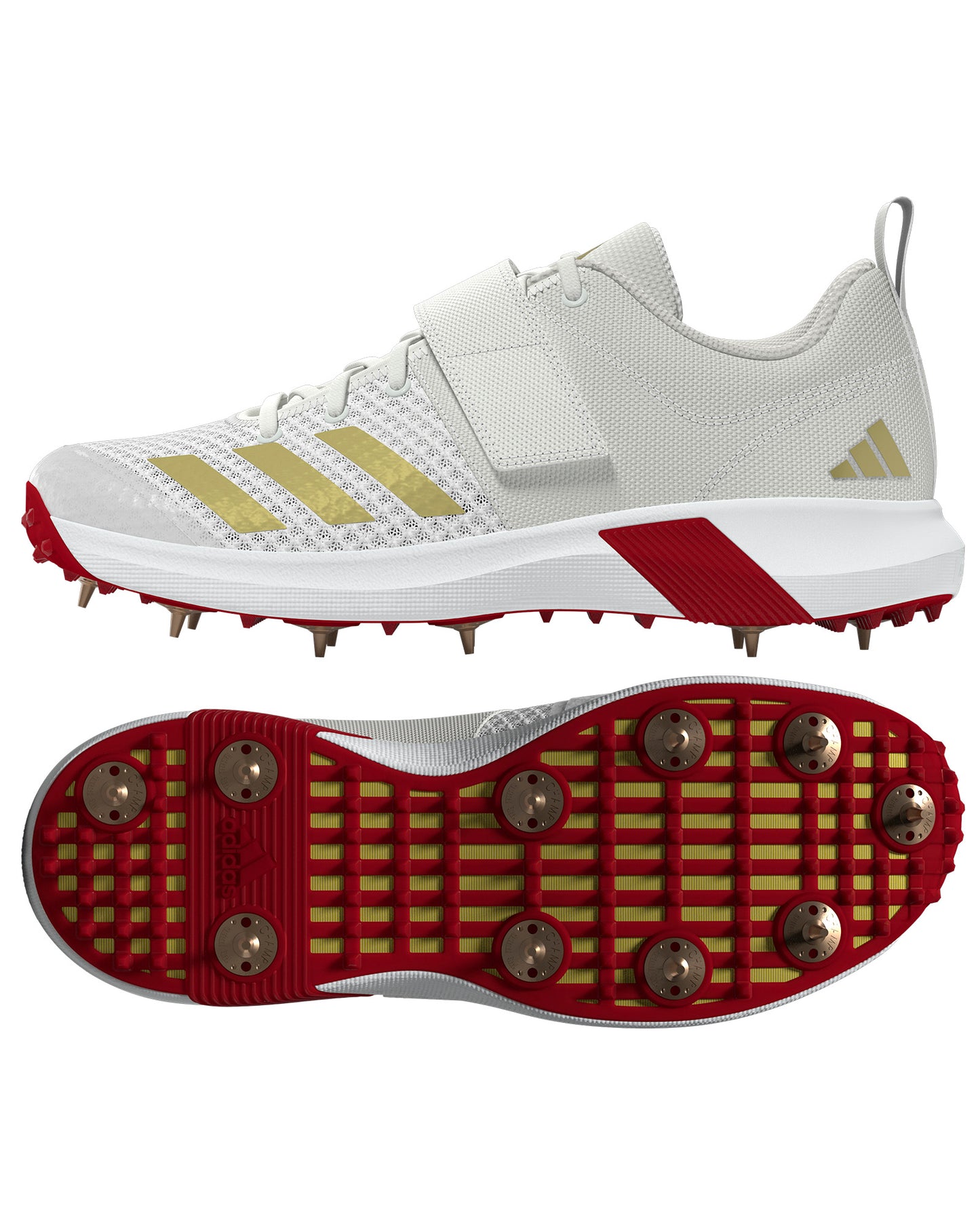 Adidas AdiPower Vector Cricket Shoe White/Gold/Red