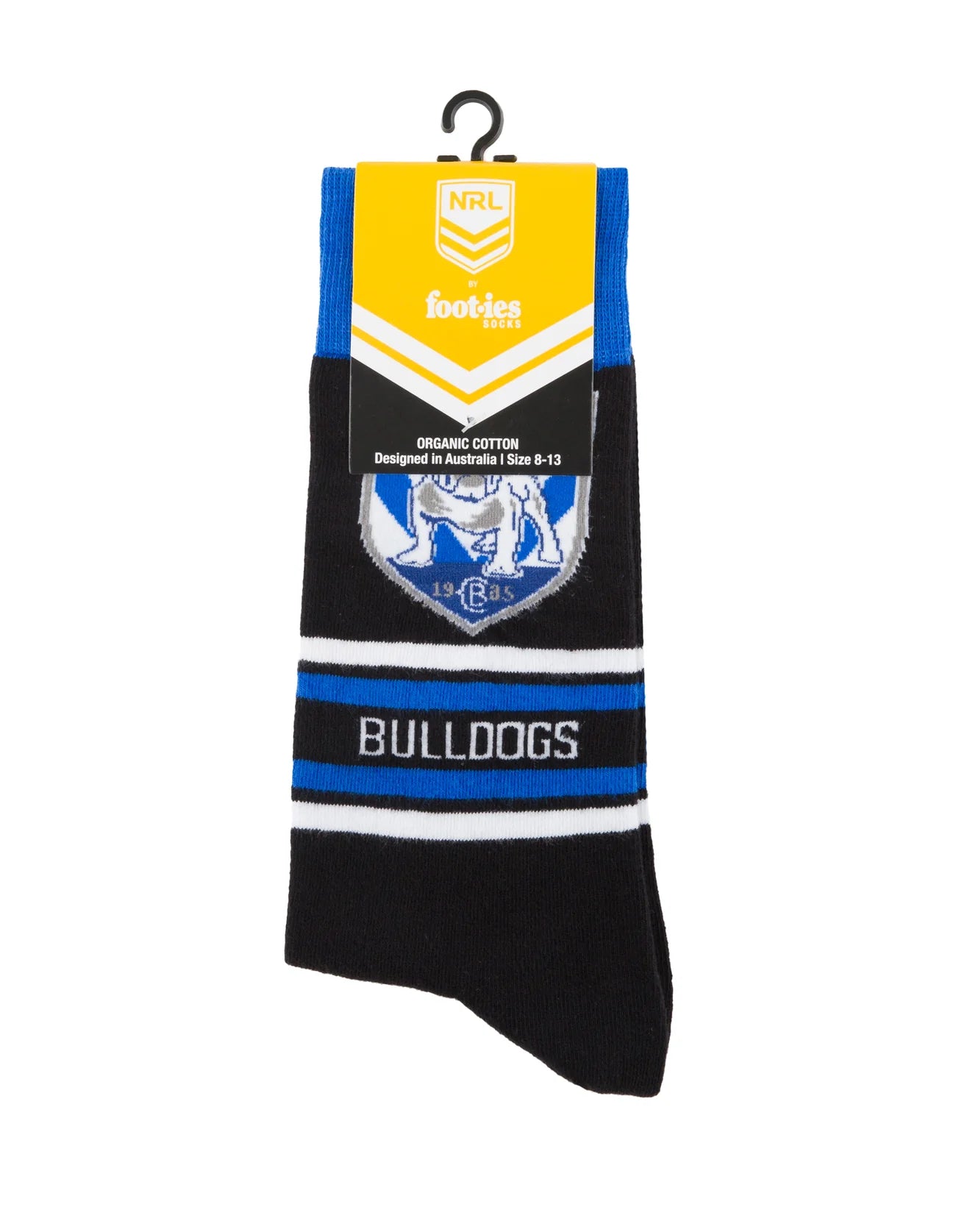 foot-ies socks NRL Canterbury Bankstown Bulldogs Stripe Organic Cotton Socks