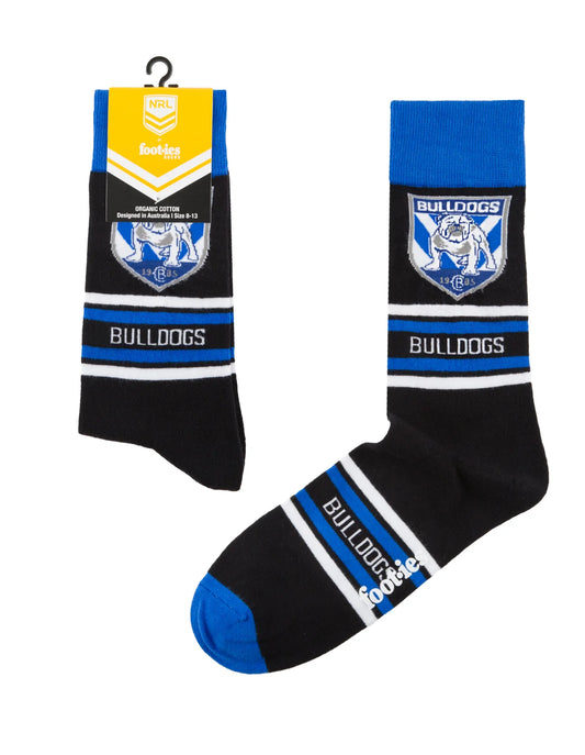 foot-ies socks NRL Canterbury Bankstown Bulldogs Stripe Organic Cotton Socks