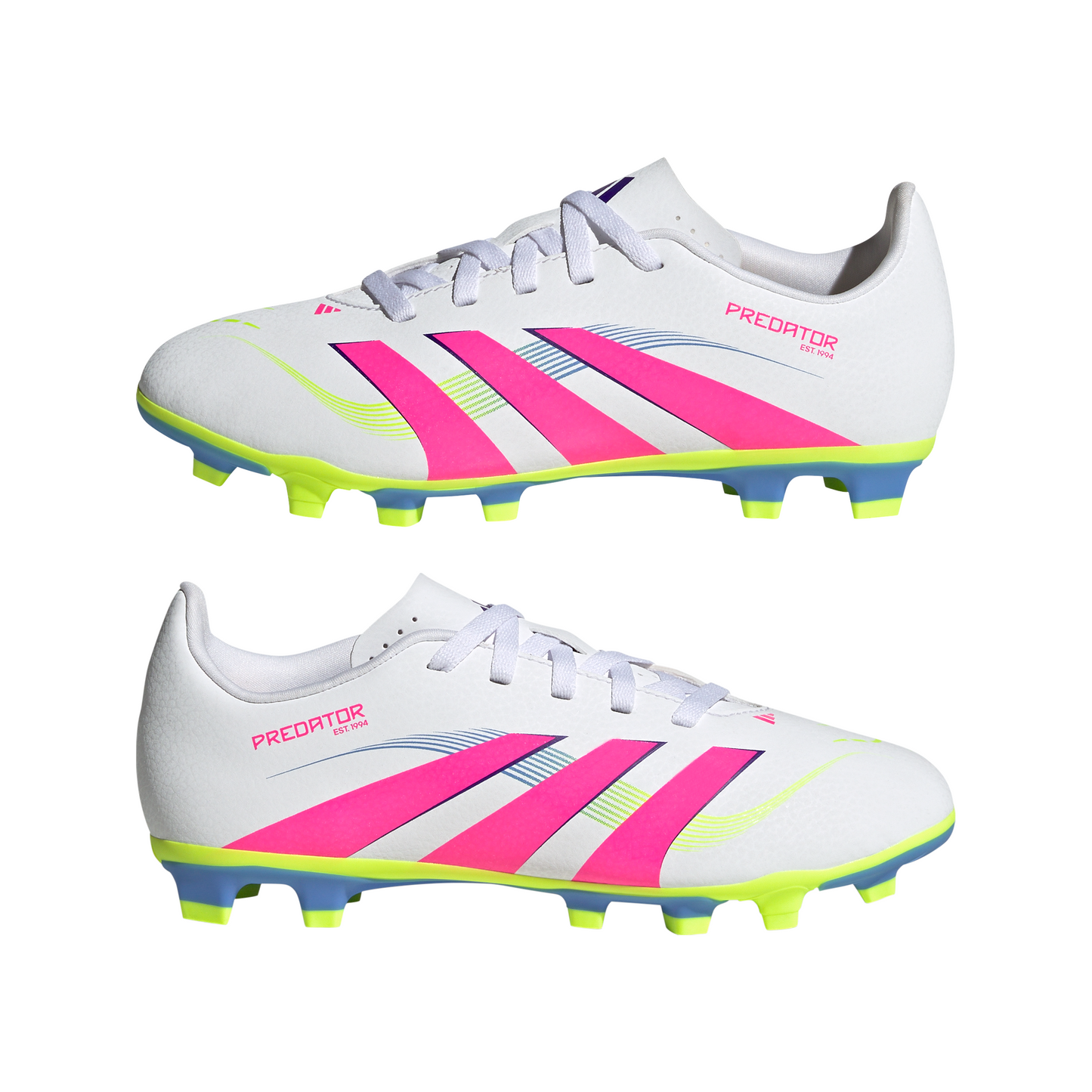 Adidas Predator Club Firm/Multi-Ground Boots Kids - White/Pink/Lemon
