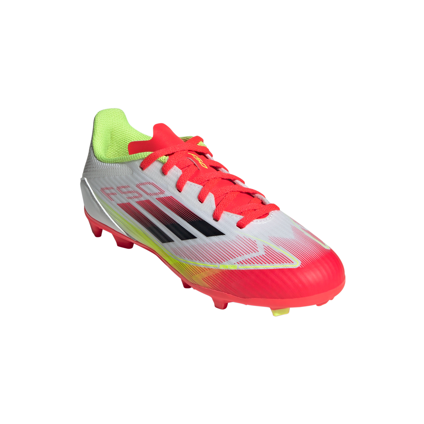 Adidas Kids F50 League Firm/Multi-Ground Boots - White/Black/Yellow