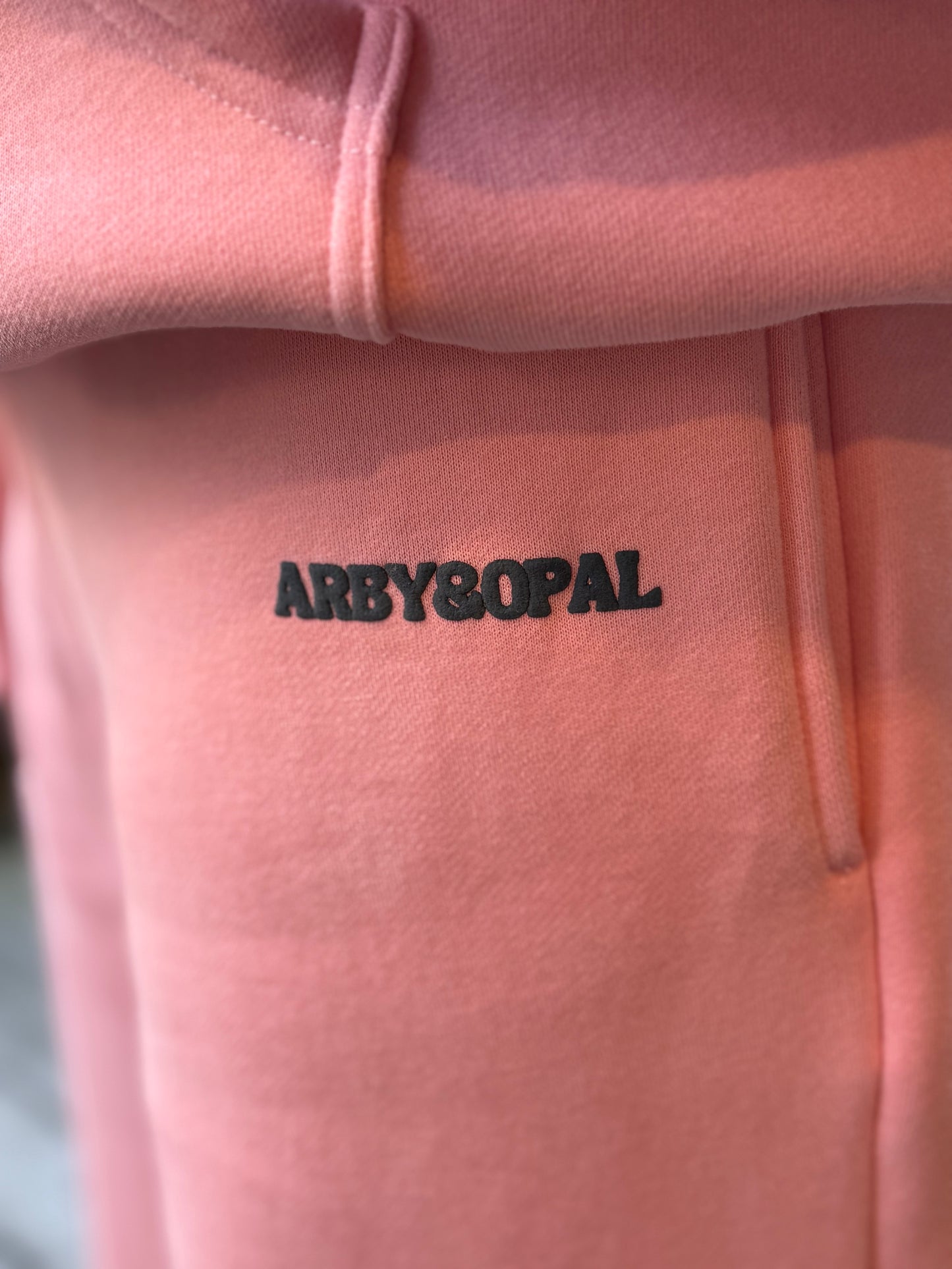 Arby & Opal Staple Puff Straight Leg Jogger - Candy Pink/Navy