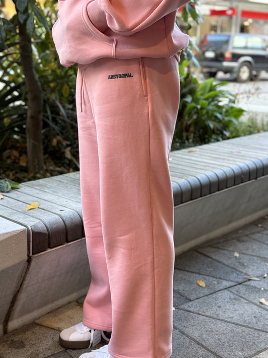Arby & Opal Staple Puff Straight Leg Jogger - Candy Pink/Navy