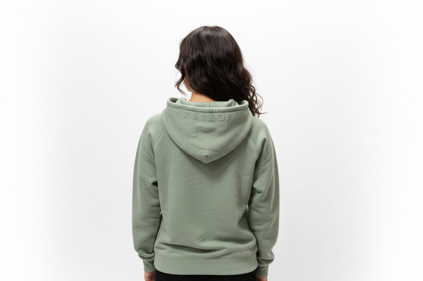 Arby & Opal Unisex Full Length Embossed Hoodie - Basil