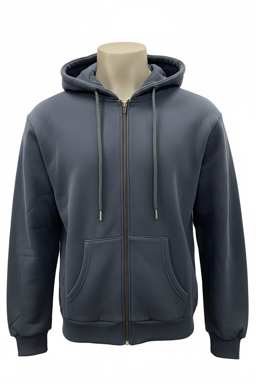 Arby & Opal Unisex Full Length Lounge Zipper Hoodie - Navy