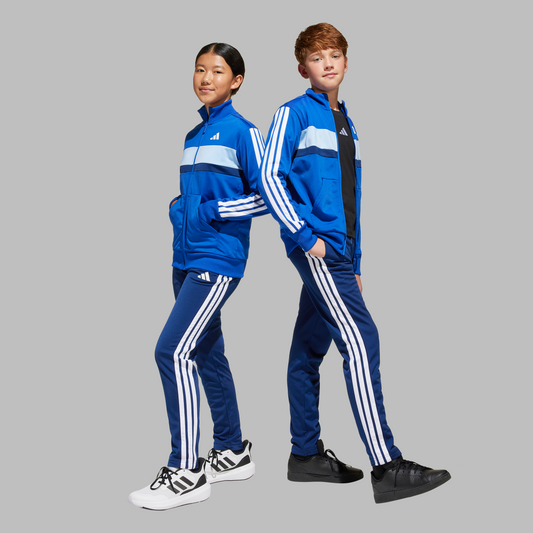 Adidas Kids Seasonal Essentials Tiberio 3-Stripes Tricot Track Suit - Royal Blue/White/Glow Blue