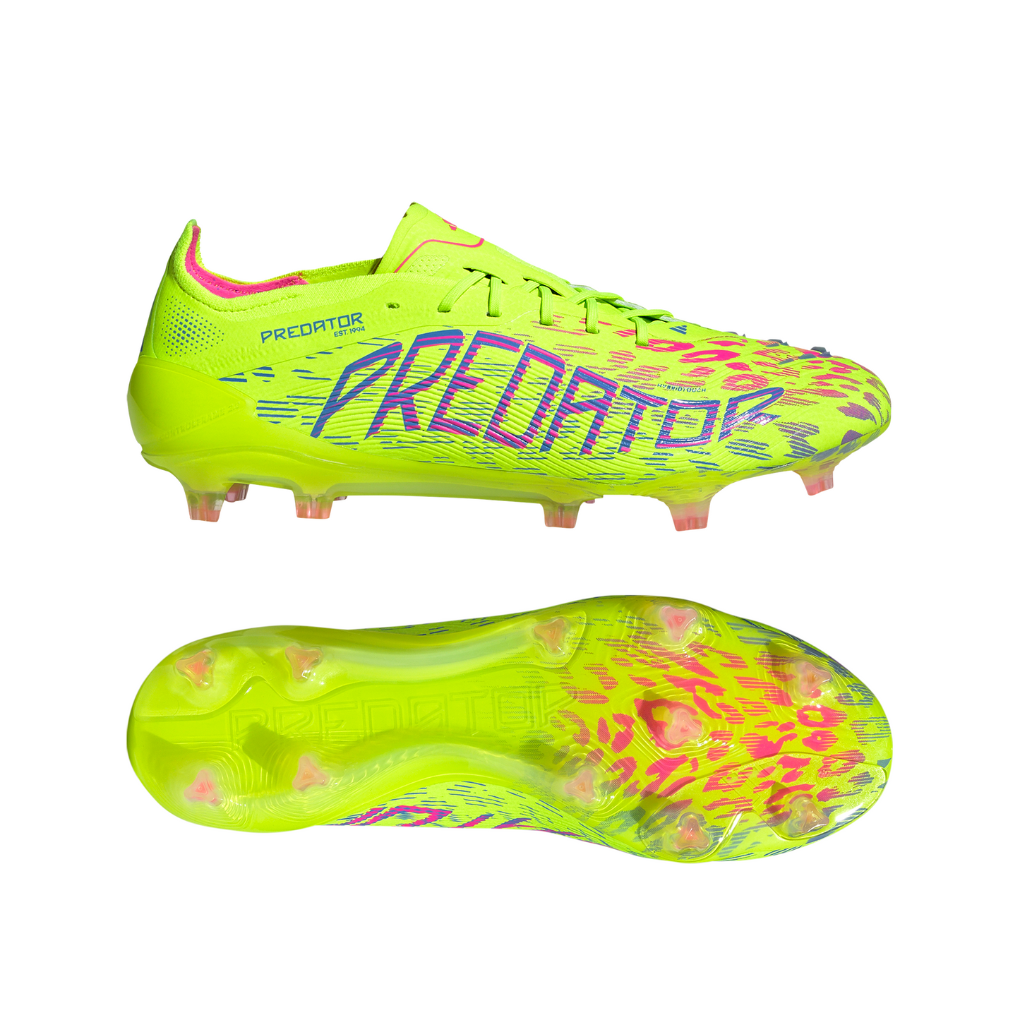 Adidas Predator Elite FG Boots - Lucid Lemon/Lucid Pink/Blue Fusion