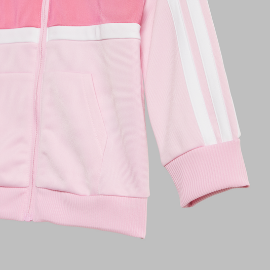 Adidas Kids Seasonal Essentials Tiberio 3-Stripes Tricot Track Suit - True Pink/White/Pink Fusion