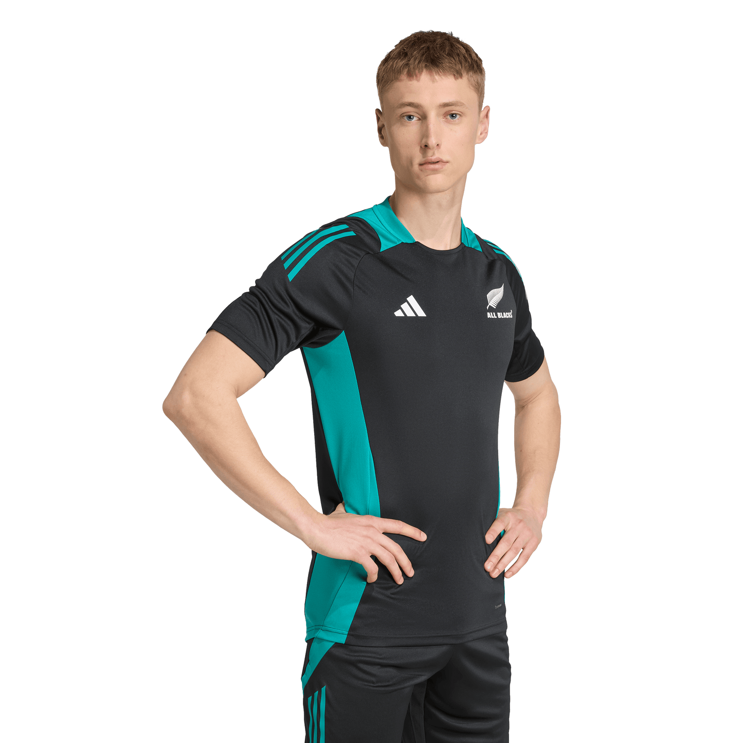 Adidas Mens All Blacks Performance T-Shirt - Black/Teal