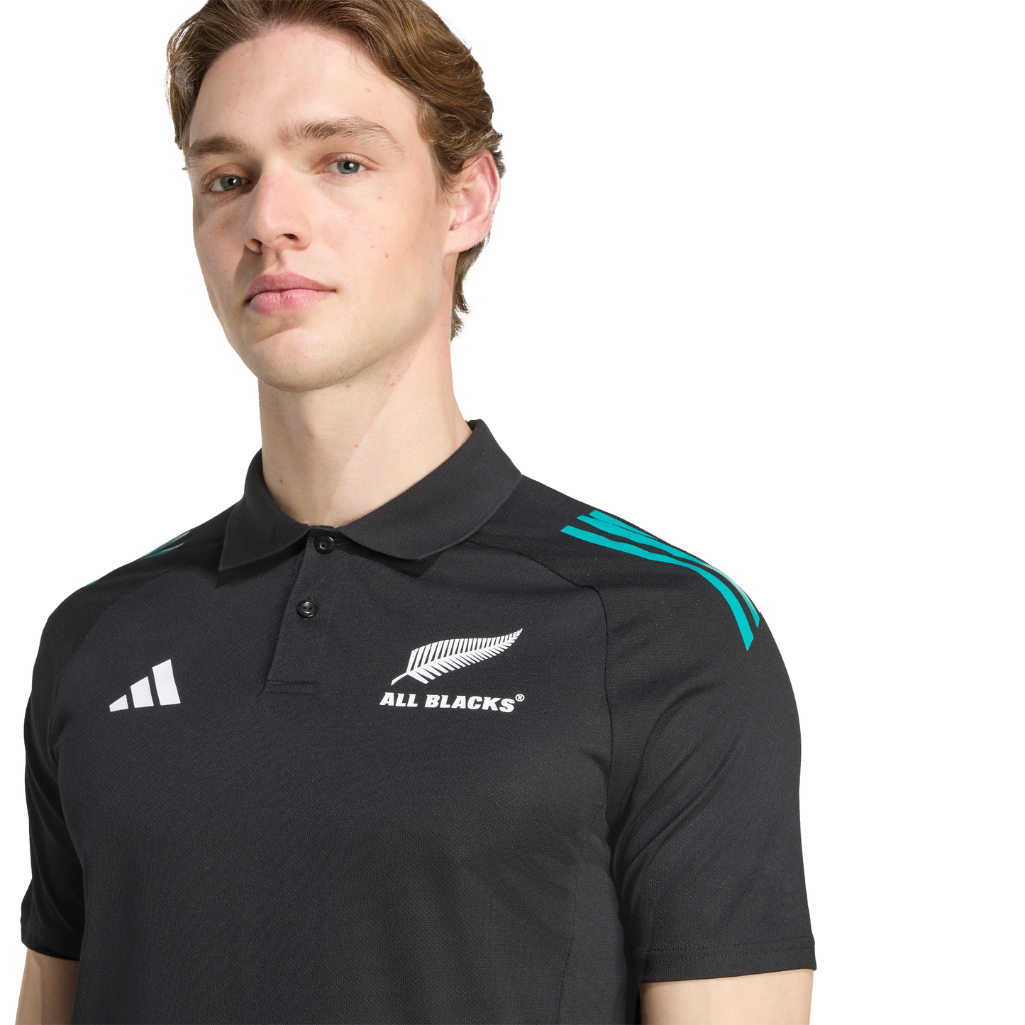 Adidas Mens All Blacks Training Polo Shirt - Black/Teal