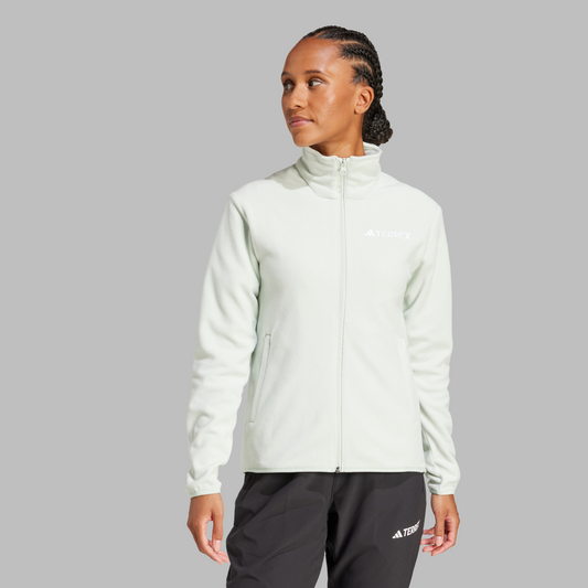 Adidas Womens Multi Essentials Full Zip Fleece Jacket - Linen Green