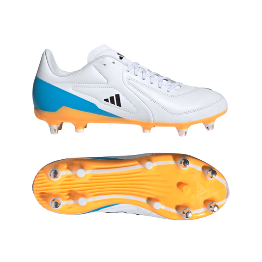 Adidas RS15 Elite Soft Ground Rugby Boots - White/Black/Lucid Tangerine