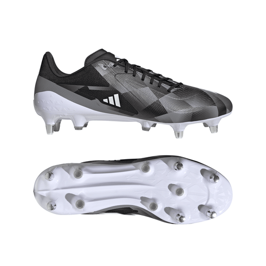 Adidas Mens Adizero RS15 Ultimate Soft Ground Rugby Boots - Black/White/Grey