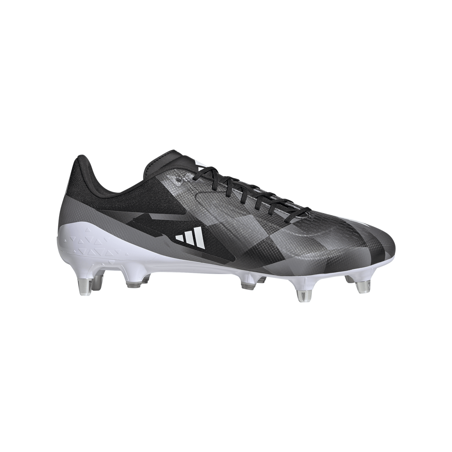 Adidas Mens Adizero RS15 Ultimate Soft Ground Rugby Boots - Black/White/Grey