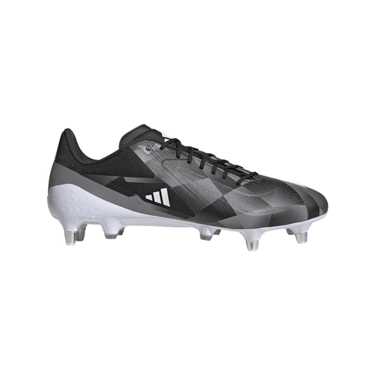 Adidas Mens Adizero RS15 Ultimate Soft Ground Rugby Boots - Black/White/Grey
