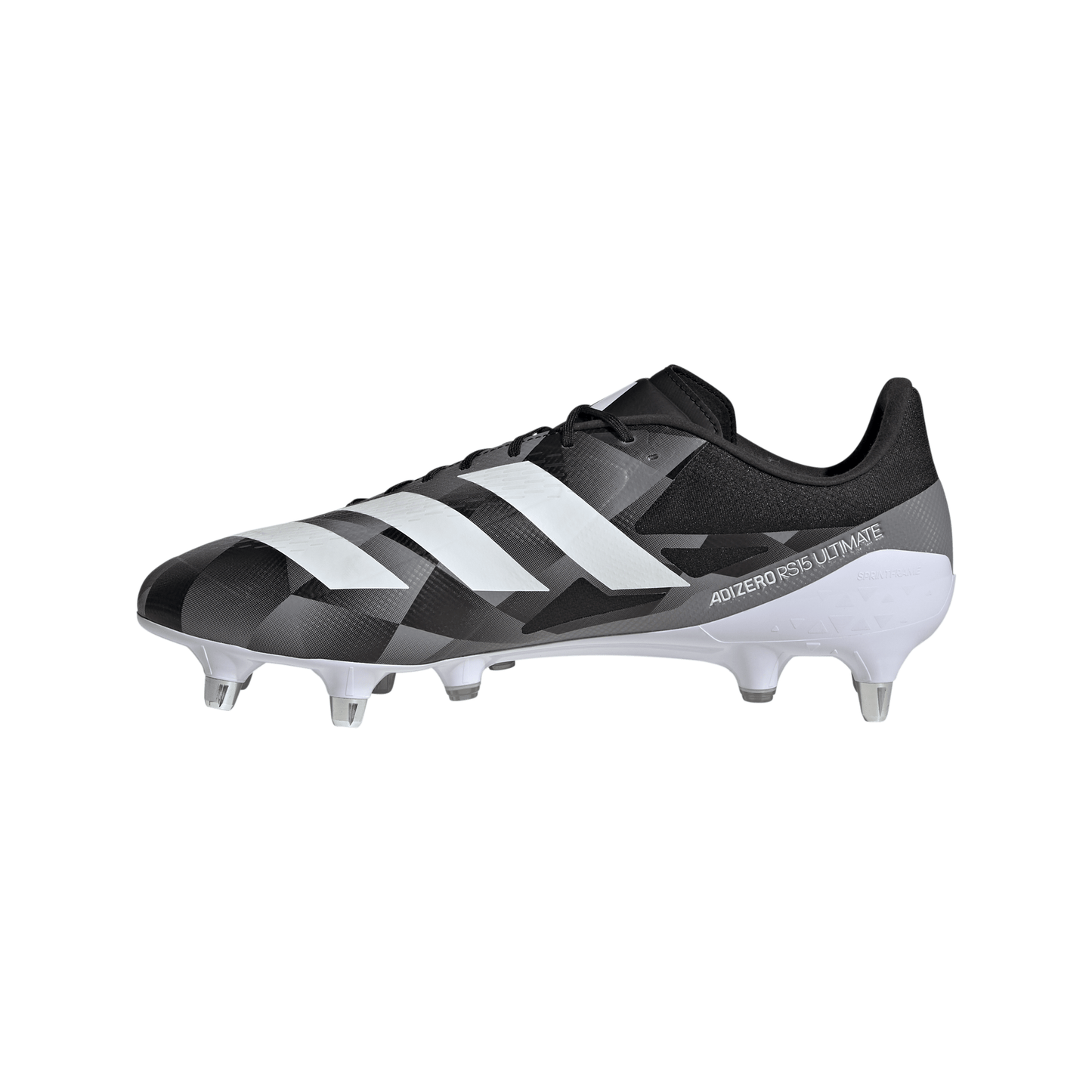Adidas Mens Adizero RS15 Ultimate Soft Ground Rugby Boots - Black/White/Grey