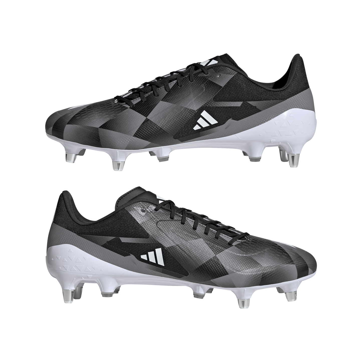 Adidas Mens Adizero RS15 Ultimate Soft Ground Rugby Boots - Black/White/Grey