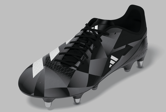 Adidas Adizero RS15 Pro Soft Ground Rugby Boots - Black/White/Grey
