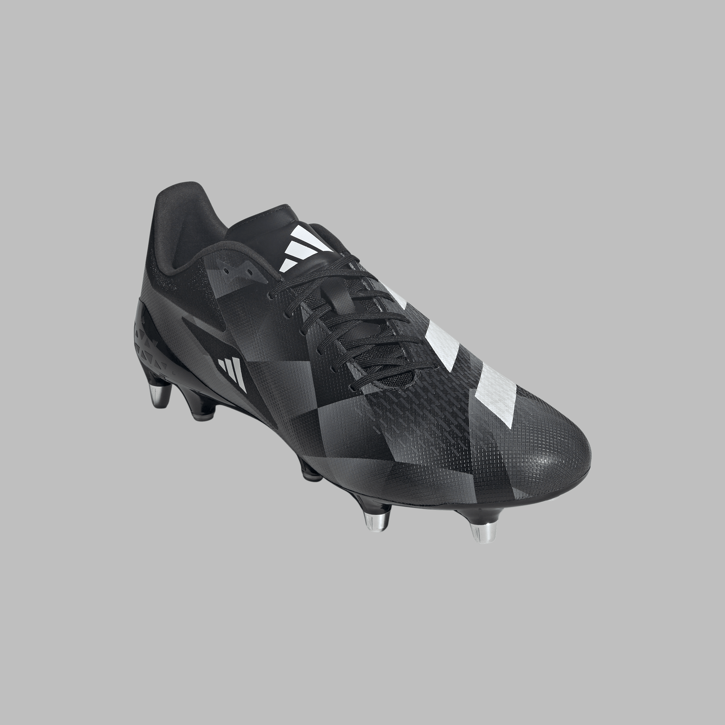 Adidas Adizero RS15 Pro Soft Ground Rugby Boots - Black/White/Grey